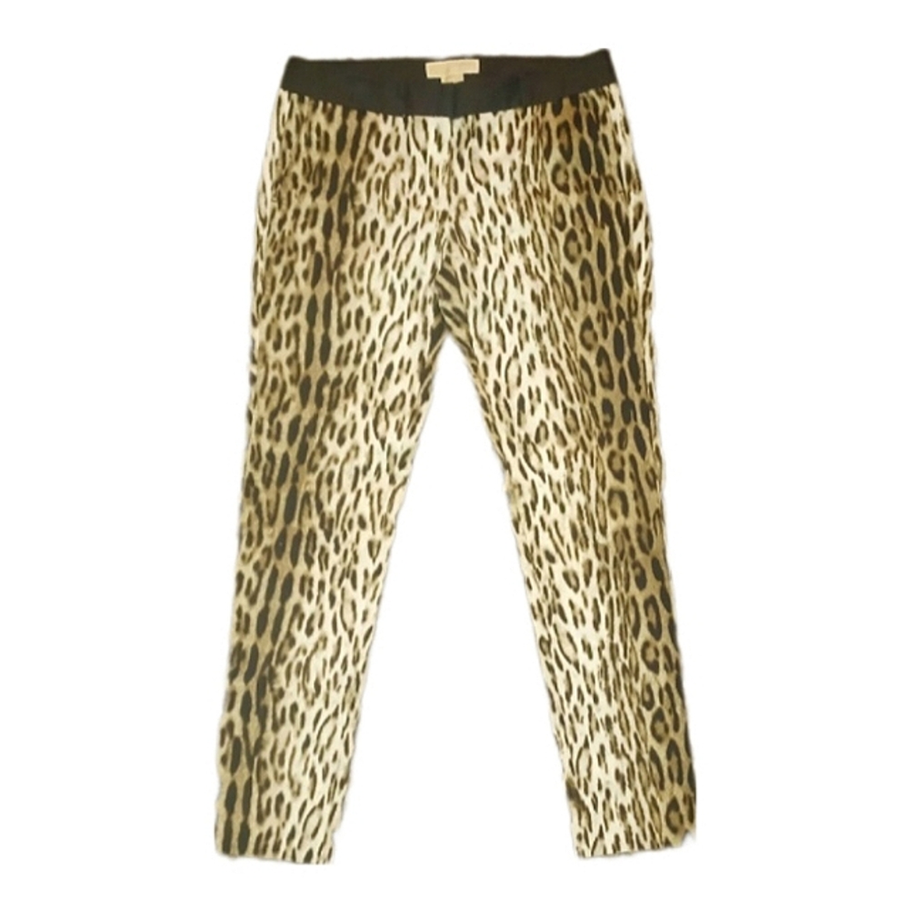 Michael Kors Brown Animal Print Pants - Picture 2 of 7